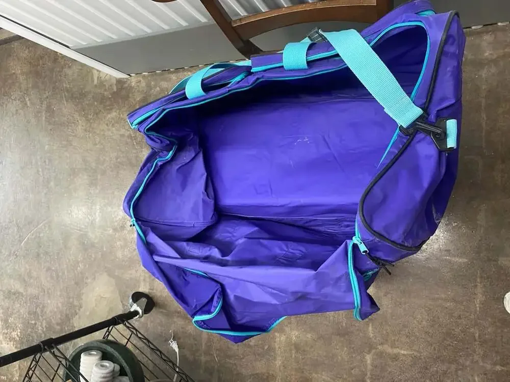 Vintage Dynastar Skis Blue and Teal Large Duffle Bag